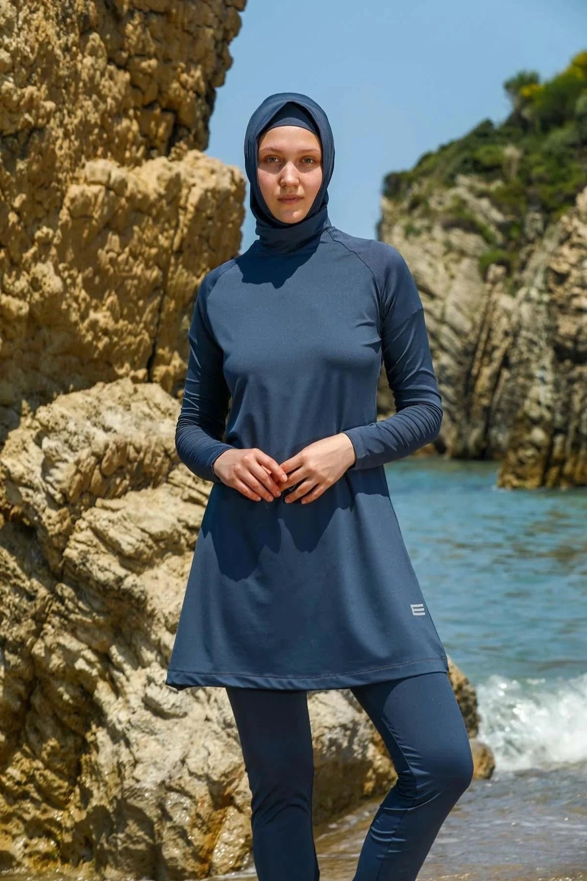 Elif Okur Tam Kapalı Tesettür Mayo Füme