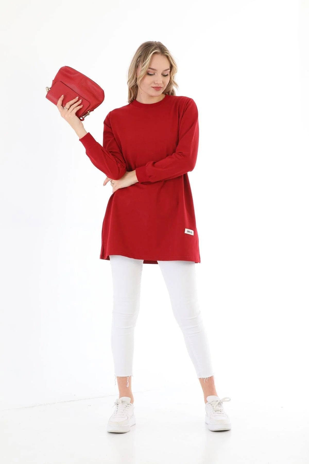 Elif Okur Tesettür Tunik Bordo
