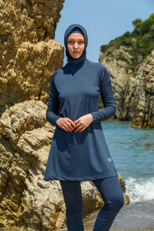 Elif Okur Tam Kapalı Tesettür Mayo Füme
